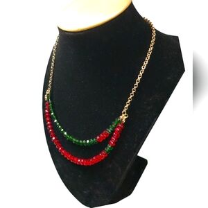 Green and Red Necklace Set